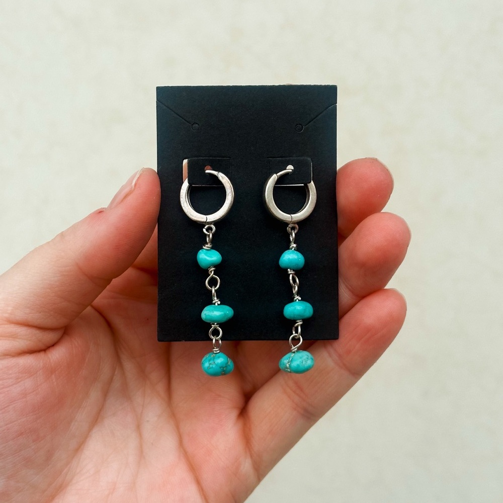 Sleeping beauty turquoise and sterling silver earrings